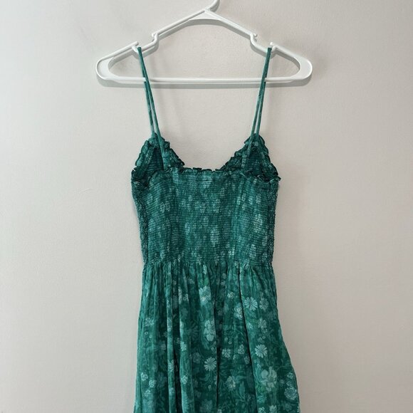 Free People Sweet Nothings Midi Dress in Forest Combo Green Size XS - Picture 9 of 12
